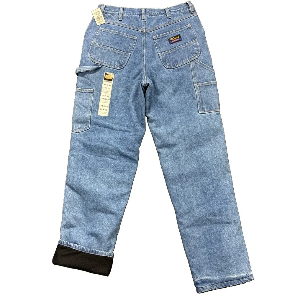 Walls Zero Zone Thinsulate Carpenter Jeans Mens 32x32 TAG-34x32 Fleece Lined NEW